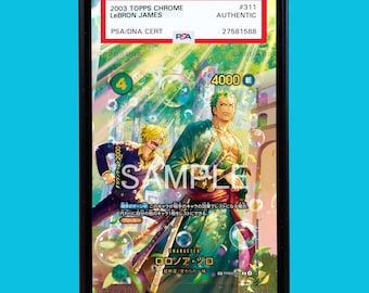 Roronoa Zoro PRB02-006 SP One Piece Azure Sea's Sevens Extended Art Display Case for PSA, bgs, cgc & tag graded slabs