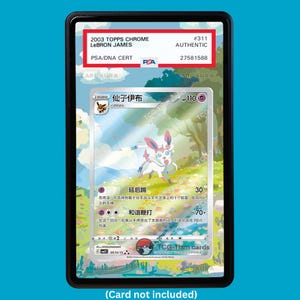 Hand-drawn Sylveon 915 Chinese 151 extended art display case insert for graded Pokémon cards