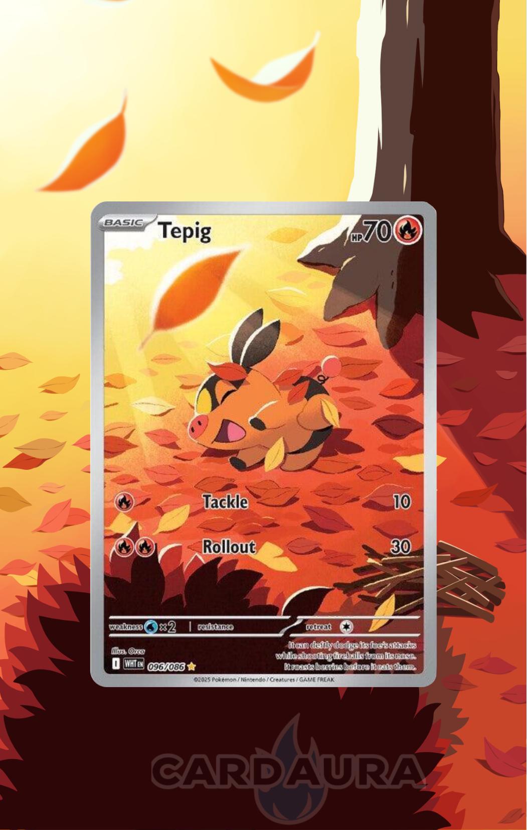 Tepig 096/086 | White Flare Auraslab (graded) - Etsy Denmark