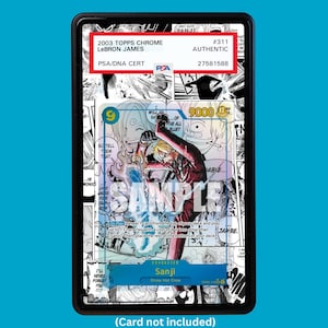 Showcase your Sanji Manga OP06-119 with a premium extended art display case designed for graded One Piece cards. This collectible display combines hand-drawn extended artwork, a magnetic aluminum case, and UV-protective tempered glass to help