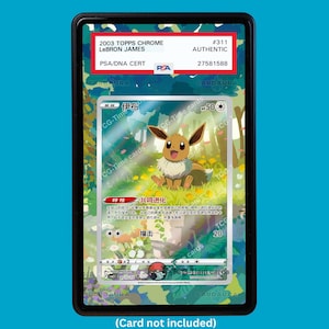 Hand-drawn Eevee 115 Chinese 151 extended art display case insert for graded Pokémon cards