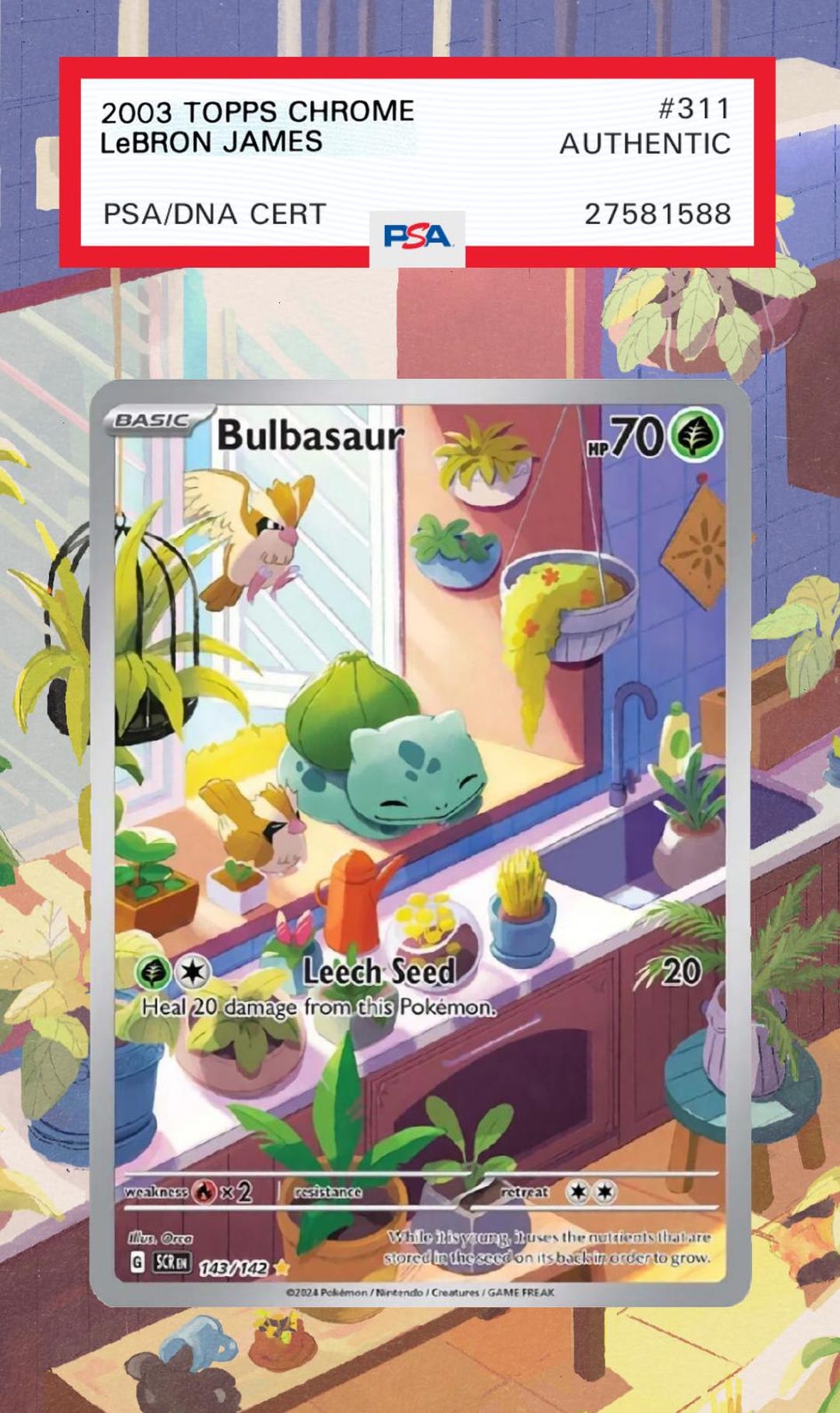 Bulbasaur 143/142 | Stellar Crown Auraslab (graded) - Etsy