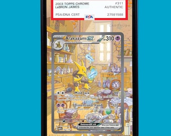 Alakazam Ex 201/165 Pokémon 151 Extended Art Display Case for PSA, BGS, CGC & tag