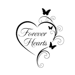 Memory svg, Memorial Png, Forever In Our Hearts Svg, Flying Butterflies from Infinity Heart, Instant Download, Cricut, Silhouette, Editable