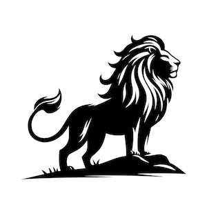 Lion Svg & Png, Lion Clipart, Lion Vector Image, Lion Silhouette, Wild Animal Svg, Sublimation Design, African Lion Cut File
