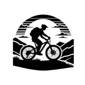 Vélo de montagne svg - jpg EPS png - vélo - usage commercial - descente vtt - silhouette - clipart - téléchargement immédiat - cyclisme