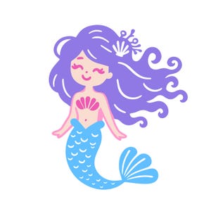 Mermaid SVG,Mermaid princess,Sea,Summer,Girl,Cut file,Birthday,T-Shirt,Cricut,Silhouette,PNG,Commercial use,Instant download