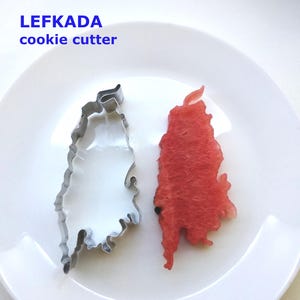 Cortador de biscoitos LEFKADA, feito à mão em alumínio (seguro para alimentos), Lefkada, Crecia, Ilha Grega, Viagem à Grécia, Lembrança Grega, Λευκάδα, Ελλάδα.
