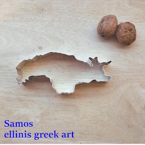 Samos SAMOS handgemachte Ausstechform, Aluminium (lebensmittelecht),Samos,Griechische Insel,Reise,Urlaub,Souvenir,enthält eine kleine Ausstechform
