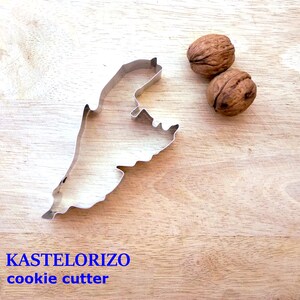Cortador de galletas KASTELLORIZO, hecho a mano de aluminio (apto para alimentos), puedes cortar galletas, frutas, Megisti Souvenir, Καστελλόριζο, Μεγίστη, Ελλάδα.