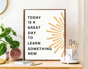 Growth Mindset Sun Print, SEL Class Decor (Digital Download) Counselor Safe Space