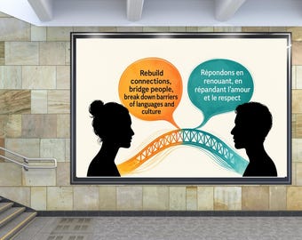 Bilingual French English Art Print | Language Learning Decor, Mutual Respect (Digital Download)