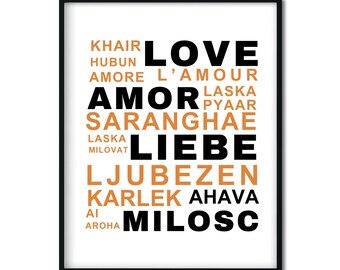 Multilingual Love Poster, Multicultural Poster (Digital Download)