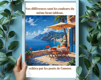 French Riviera Decor, French Love Quote, Couple Gift (Digital Download)