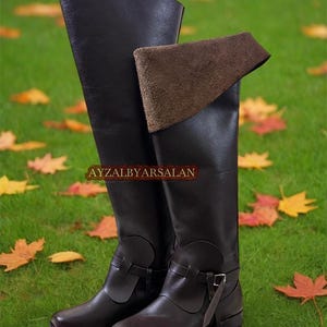 Extra Tall Handmade Musketeer Leather Boots US Size 5 to 15