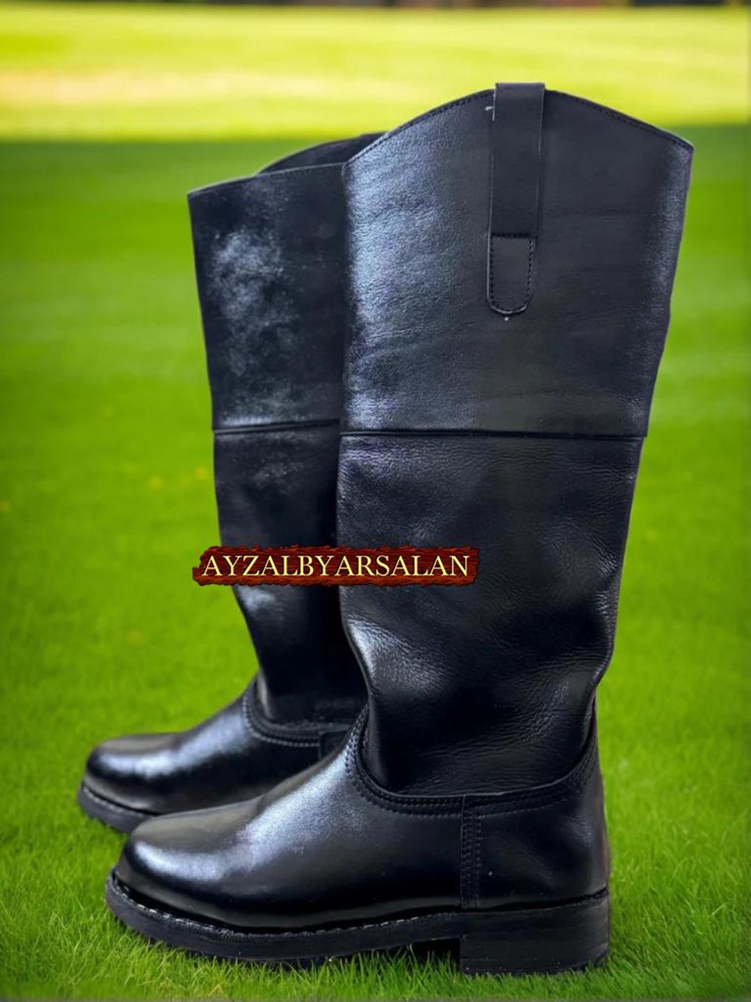 Bottes Longues D'équitation Style Colonial - Cuir - Montantes - Unisexe - Marron (Neuves)