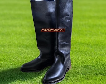 Handmade Leather WW2 Officer Boots: Star Wars Cosplay