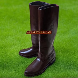 Handmade Long German Officer Boot Made Leather , Horse Riding Boots, Vintage Retro Boots, Club Leather Boots