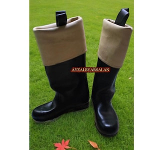 Handmade Leather Riding Boots: Colonial Style, Natural Calf Top