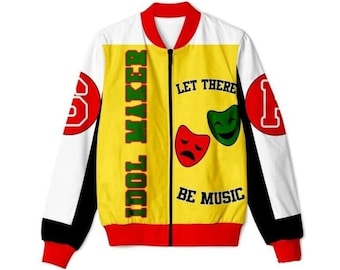 Handmade Idol Maker Let There Be Music Salt N Pepa Push It Bomber 80s Rap Hip Hop 8 Ball Varsity Jacket
