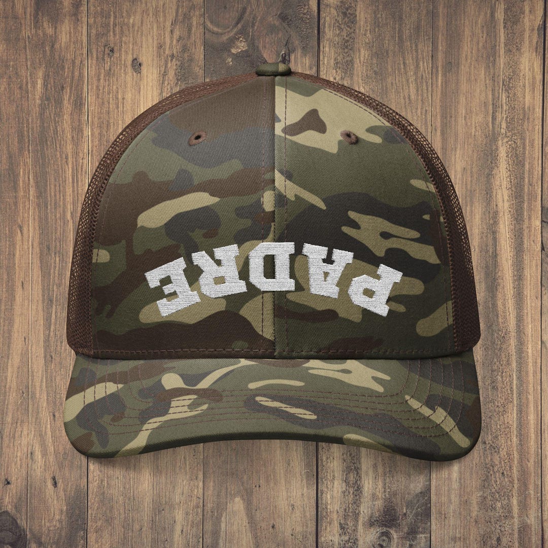 Padre Embroidered Camouflage Trucker Hat for Dad in Spanish, Fishing or ...