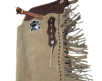 Met de hand bewerkte suède kieren franje westernrijuitrusting bruine cowboy cowgirl-outfit voor Ranch Work Arena Show