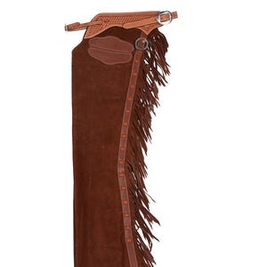 Handmade Suede Leather Fringe Chaps – Western Cowboy Riding Gear, Brown Suede Motorcycle Chaps, Rodeo Costume Accessory&quot;