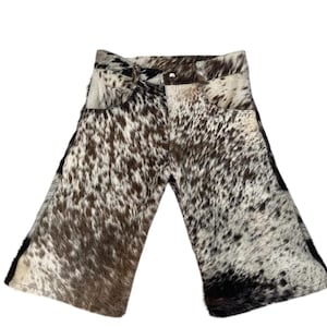 Cowhide Hair-On Leather Shorts – Handmade Western Style Cowboy/Cowgirl Shorts, Rustic Festival Wear, Custom Sizes, Gift for Him/Her&quot;