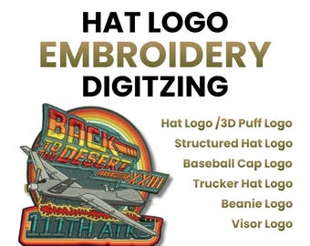 Cap Stickerei Digitalisierung, 3D Pusteblumen Logo Digitalisieren, Individuelle Stickerei Digitalisierungsservice, Hut Logo Design bis DST PES, Digitalisierungsservices