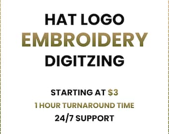 Custom Hat Logo Stickerei Digitalisierung, 3D Puff Files (PES, DST)
