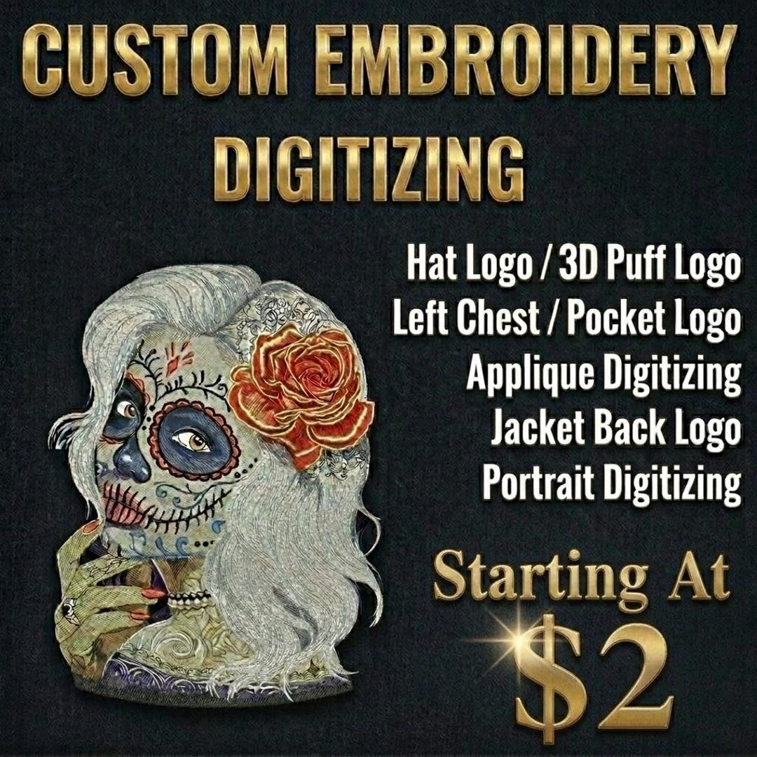 Custom Embroidery Digitizing Service, Logo Digitizing for Shirt ...