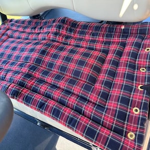 Free Shipping:  Black and Red  Plaid Golf Cart Seat Cover