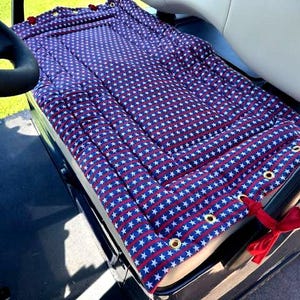 Free Shipping:  Patriotic, Red, White and Blue---Golf Cart Seat Cover