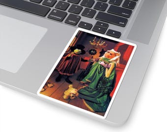 Adesivi dei Muppet del Rinascimento, Miss Piggy e Kermit del Medioevo, Decalcomanie retrò vintage, Decorazioni per laptop, Pacchetto di adesivi per planner, Carini cartoni animati