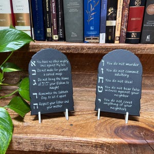 The Ten Commandments Tablets | 10 Commandments Moses Christianity Art | Shavuot Decor Feast of Weeks | Set Apart Art