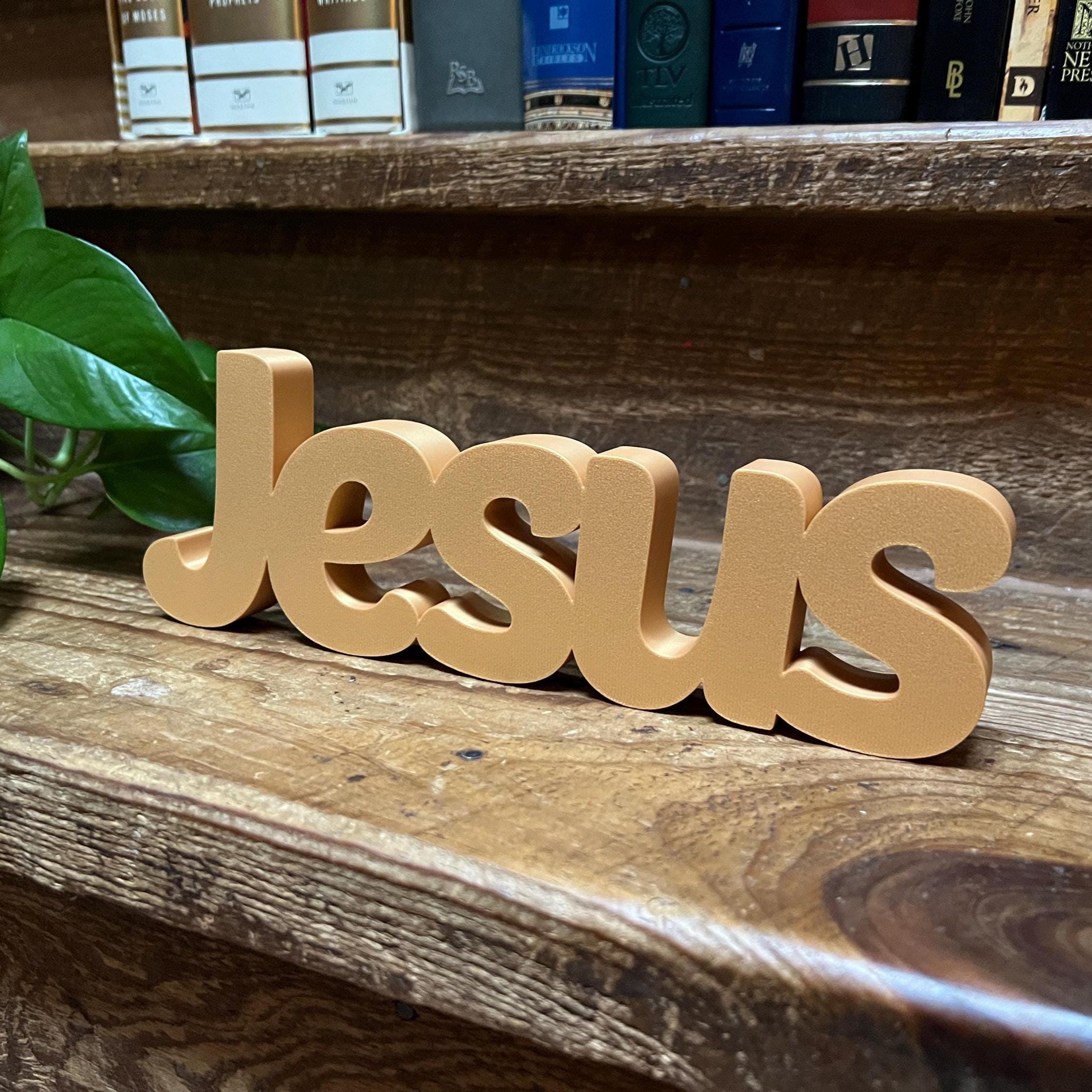 Jesus Freestanding Sign Decor | Jesus 3D Name Sign | Scriptural