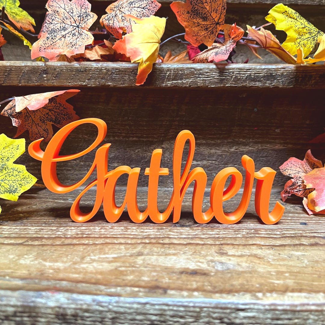 Gather Freestanding Sign Decor | Gather 3D Name Sign | Thanksgiving ...