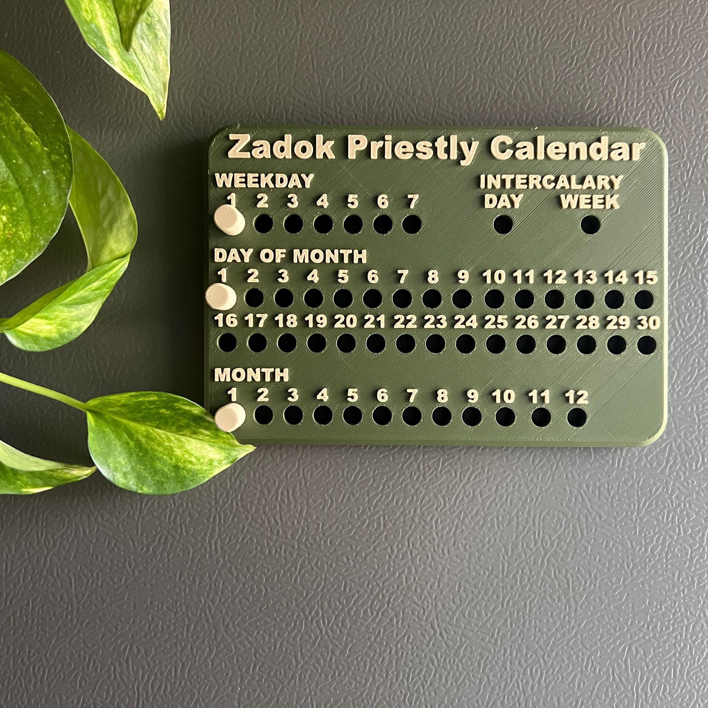 Perpetual Zadok Priestly Calendar Magnet | Enoch Calendar |364 Day Year ...