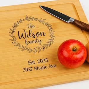 Engraved Cutting Board | Personalized Cutting Board | Anniversary Gifts for Her | Wedding Gift for Couple | Custom Boards | Wedding Gift