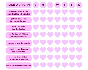 Habit Tracker Printable | Pflegeplaner | Habit Tracker PDF | Minimalistischer Produktivitäts-Tracker | Digitaler Download