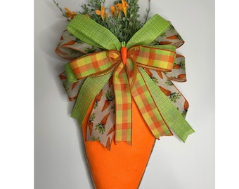 Handmade Carrot Wreath Attachment: Spring Farmhouse Door Decor