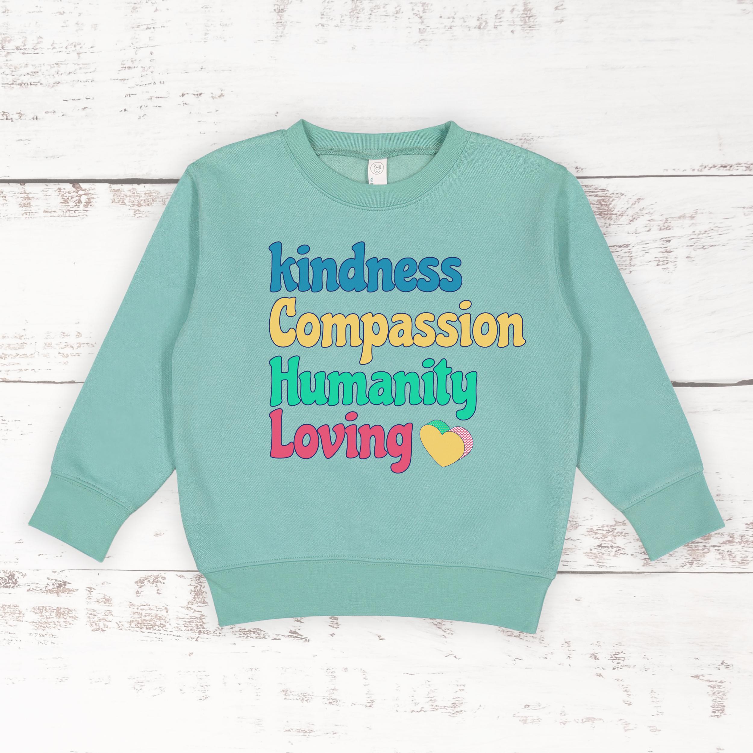 Kindness Compassion Kids Shirt: Positive Colorful Toddler