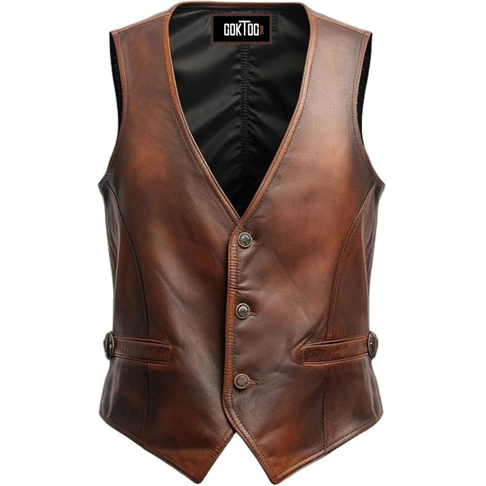 Vintage leather vest - Etsy 日本