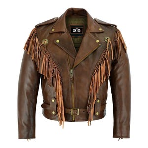 Vintage Genuine Leather Fringe Jacket, Western Fringed Jacket, Retro Cowboy Jacket, Racing Jacket, Steampunk Jacket, Fringe Leather Jacket