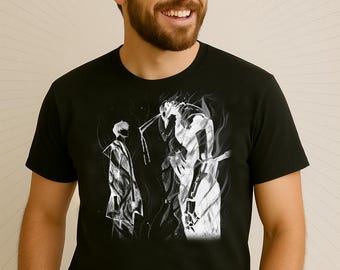 Sung Jinwoo vs. The Ant King - Unisex T-Shirt, Hand Drawn Solo Leveling Surreal Art