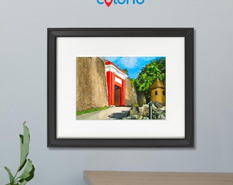 San Juan Gate Print – Puerto Rico Digital Illustration (not framed)