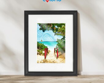 Playa Flamenco - Digital Prints of Puerto Rico (not framed)