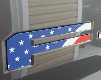 F-150 USA American Flag Raised Tailgate Insert Letters 2021-2026