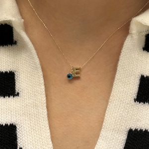 14K Gold 3D E Letter Necklace – Personalized Initial Pendant, Dainty & Elegant Jewelry, Perfect Gift for Women and Special Occasions
