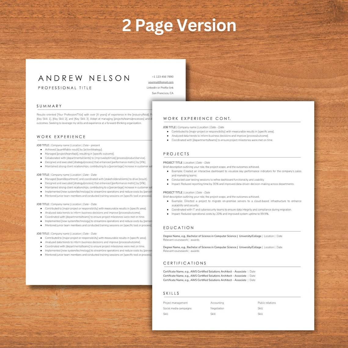2025 Clean Resume Template for Google Docs Executive Resume Template ...